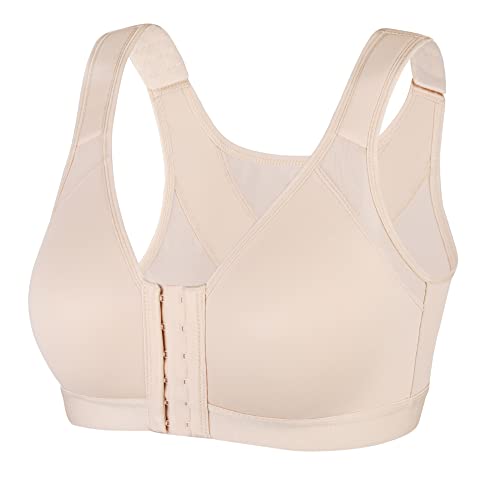 Bras for Women No Underwire Unpdded Bra(Seamless Beige,42B)