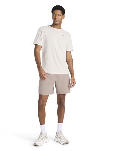 Reebok Men’s Schematic Short Sleeve Crewneck T-Shirt, Standard Fit, Lightweight Cotton-Poly Jersey Fabric, Pumice Stone, Medium - image 3