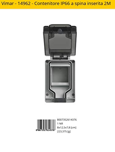 Coffret étanche IP66 boîtier électrique extérieur 2 modules référence 14962 avec fiche