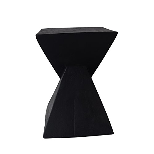 Kajsa Outdoor Lightweight Concrete Accent Table, Black