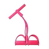 Bauchtrainer, Sit-Up Trainingsgeräte Bodybuilding, Expander Ganzkörpertrainer für Sportgeräte Zuhause,4 Tubes Elastische Zugseil, Multifunktions-Leg-Exerciser für Fitness Training (Rot)
