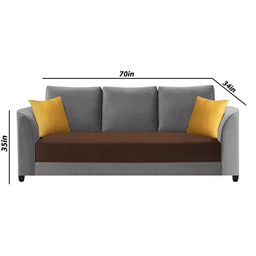 Image of Francis 3 Seater Sofa Set for Living Room (Brown Grey Fabric)