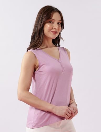 Image of FYLTR Women's 100% Cotton Sleeveless | V-Neck Regular Fit Top | Western Tops for Women