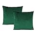 VAKADO Vert Foncé Emeraude Housse de Coussin en Velours Super Doux Carré Taie d’Oreiller Décoration pour Chambre Salon Canapé Lit Chaise Voiture Ensemble de 2 40x40cm