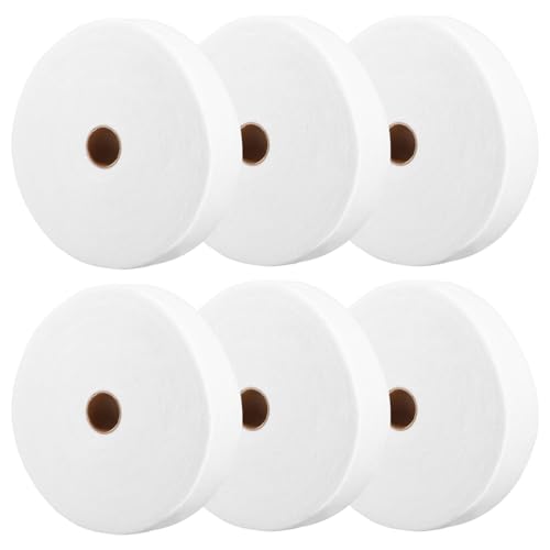 ZJRDYYK 6 Roll Jelly Roll Batting Strips for Rugs, 2 1/4 Inch × 32.8 Yard, Total 196 Yard, Cotton Blend Fleece Batting, Cotton Blend Batting on a Roll
