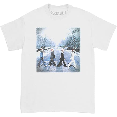 Générique The Beatles T Shirt Abbey Christmas Band Logo Nouveau Officiel Noir - Les Beatles, Paul McCartney, John Lennon, RIngo Starr, George Harrison Générique The Beatles T Shirt Abbey Christmas Band Logo Nouveau Officiel Noir – Image 5