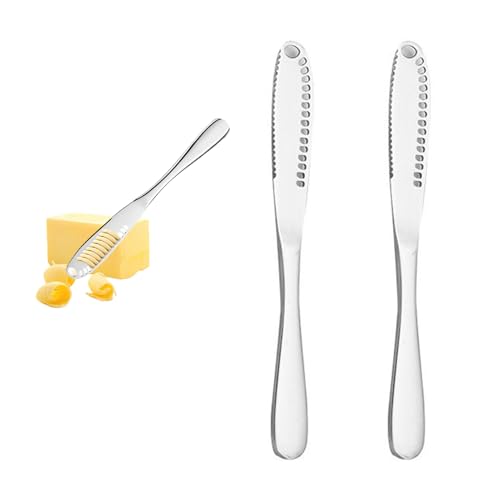 2 couteaux à beurre et couteaux à décorer, petits couteaux à beurre, couteaux à beurre WMF, couteaux dentelés et ajourés, coupe-beurre en acier inoxydable, pour réaliser des copeaux de beurre
