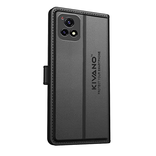 Image of KIVANO Compatible with Vivo Y72 5G Flip Cover | Leather Finish | Inside Pockets & Inbuilt Stand | Shockproof Wallet Style Magnetic Closure Back Cover Case
