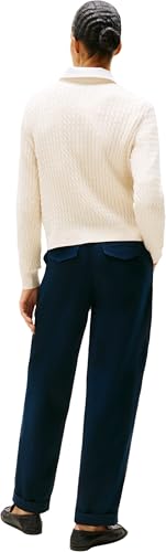 Tommy Hilfiger Damen Pullover Cable Fine Zopfstrick, Beige (Heather Ivory Petal), XXS – Ansicht 3