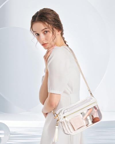 Image of Clear Crossbody Bag Stadium Approved Clear Purse - Transparent Messenger Bag with Front Pocket