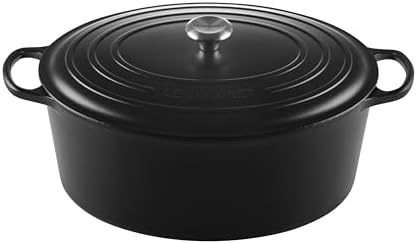 Le Creuset Signature żeliwne naczynie do pieczenia z pokrywką, Ø 27 cm, owalne, do wszystkich rodzajów kuchenek i indukcyjnych, pojemność: 4,1 l, 4,425 kg, Marsylia