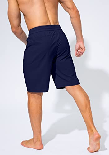 Image of Men's Swim Trunks Quick Dry Board Shorts with Zipper Pockets Beach Shorts Bathing Suits for Men - No Mesh Liner