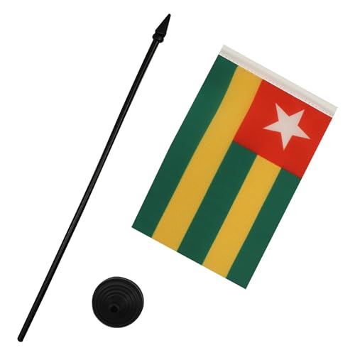 AZ FLAG, Togo Table Flag 4'' x 6'', Togolese Office Mini Banner 100% Polyester 15 x 10 cm - Image 3