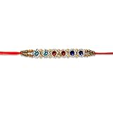 AYUSHNAIK Confezione da 1 Rakhi multicolore per fratello e sorella, tradizionale indiano, filo Rakhi, per sorella, braccialetto Rakhi, regalo Raksha Bandha per tuo fratello, Rakhi