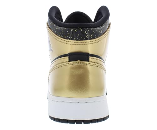 Image of Nike Jordan Youth Air Jordan 1 Mid SE (GS) DR6967 071 - Size 6Y Black /Metallic Gold-white