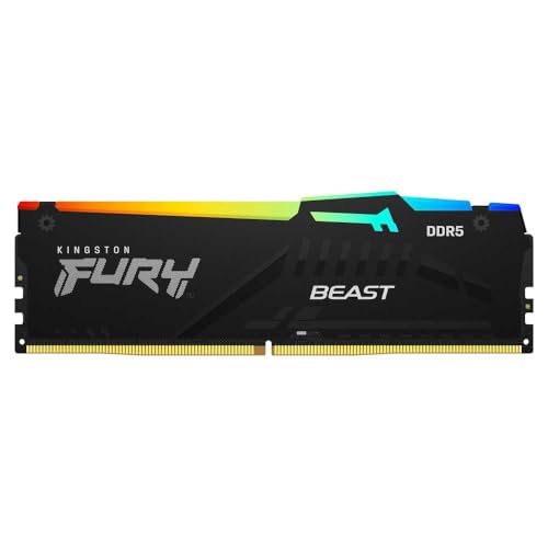 Image of Kingston Fury Beast Black RGB XMP 16GB 6000MT /s DDR5 CL30 DIMM Desktop Gaming Memory Kit of 2 - KF560C30BBAK2-16