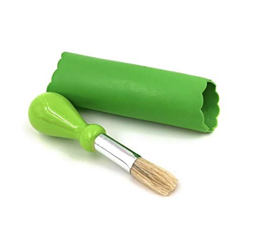 BonCera, All-in-one Premium Ceramic Garlic Grater Plate 4-Piece Set - White Olive Design, Classic Style - For Garlic, Ginger, Chocolate, and more! - Comes with 5.25" Plate, Peeler, Brush, and Stand