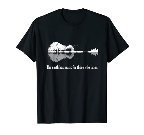 Guitarra acústica Tierra tiene música para aquellos que escuchan Camiseta