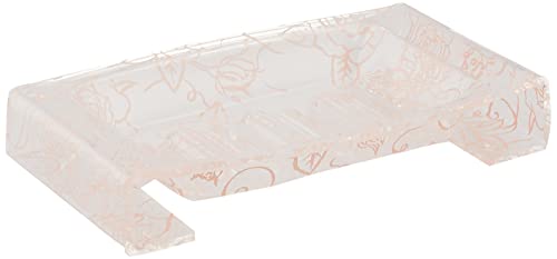 センコー クリアローズ ソープディッシュ 水きり穴あり 浴室用 約15.3×9.5×高3cm ピンク 薔薇 エレガント 54809