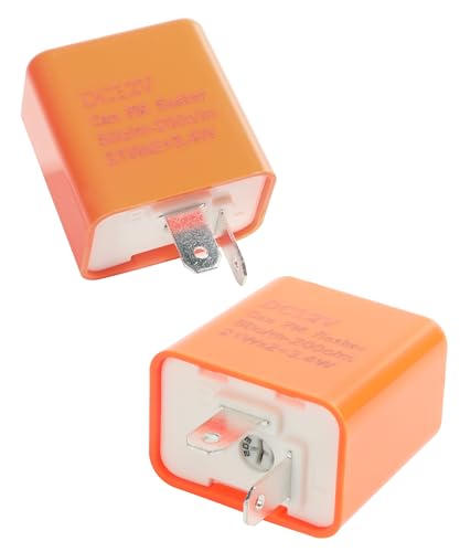 Flaconi 2PCS Relé Intermitente de Motocicleta,Luz de Señal de Giro LED,Relé de Flash Electrónico LED de 2 Pines,relé de Señal de Giro Universal,Apto para Coches,Motos y Bicicletas