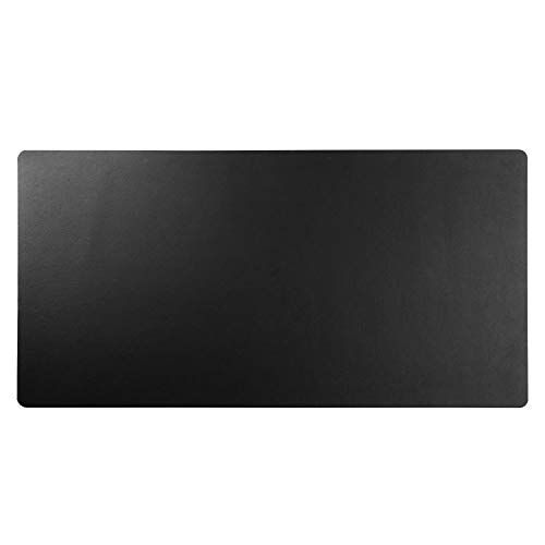 Teather Black Leather Desk Pad PU Leather Desk Mouse Mat Blotters Organizer for Gaming, Writing, Working (36