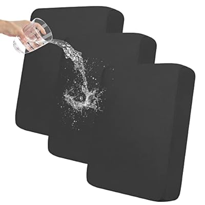 Easy-Going 100% Waterproof Chair Sofa Seat Cushion Slipcovers Couch Cushion Cover Stretch Furniture Protector for Kids, Pets (3-Piece Sofa Cushion, Dark Gray)