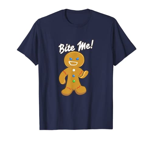 Camiseta divertida de Navidad Bite Me Cookie Camiseta