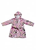 Disney Albornoz Infantil de Microfibra con Capucha, Diseños Frozen, Minnie Mouse y Spider-Man, Secado Rápido, Suave y Ligero, con Cinturón Ajustable (FR/ES, Edad, 3 años, 4 años, Minnie)