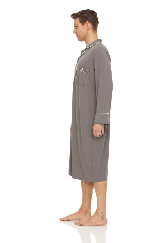 Micro Modal mens nightshirts for sleeping - Soft Mens Nightgown - Mens sleep shirts - Loose mens Nightshirt3