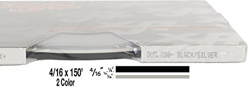 Universal Duo-Tone 0204200 - Auto Customizing 2 Color Dual Pinstripe - 4/16" x 150' (1/8” Stripe, 1/16" Gap, Then 1/16” Stripe) - 200-Black/Silver Metallic