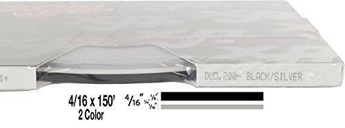 Universal Duo-Tone 0204200 - Auto Customizing 2 Color Dual Pinstripe - 4/16" X 150' (1/8” Stripe, 1/16" Gap, Then 1/16” Stripe) - 200-Black/Silver Metallic #TOP3