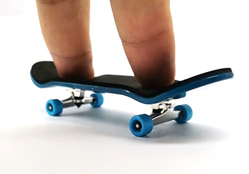 Saikoowa Glow Mini Finger Skateboards With Glitter Deck, Pro Fingerboard With Bearing Wheel And Foam Fingerboard Grip Tape 34Mm X 102Mm (Transparent Blue) #TOP3