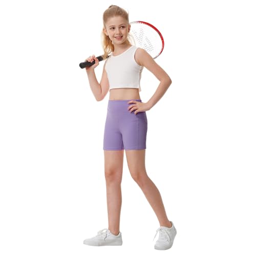 ANIVIVO Shorts de vôlei atléticos de elastano para meninas - Shorts de dança e ioga para jovens de 1