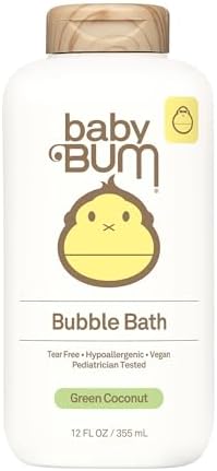Sun Bum Baby Bum Bubble Bath - Foaming Bubble Bath for Sensitive Skin with White Ginger - Natural Fragrance - Gluten Free and Vegan - 12 oz