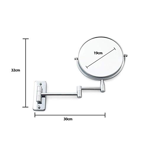 Home Treats Wall Mounted Mirror For Bathroom | Bathroom Vanity Mirror With Extendable Arm 360° Swivel and 10x Magnify | Bathroom Extending Arm Mirror (Round Wall Mounted)
