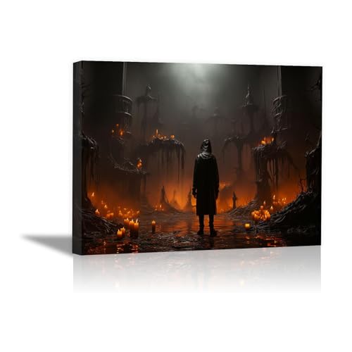 Tableau Halloween encadré évite les murs vides poster horreur 50x70cm