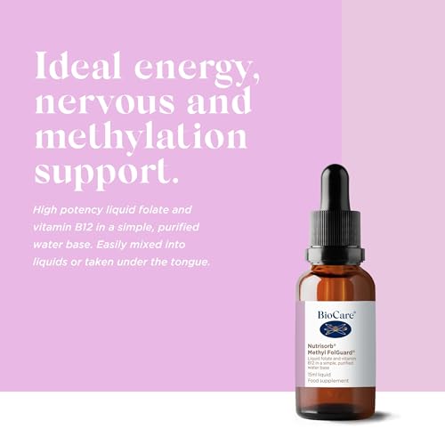BioCare Nutrisorb Methyl FolGuard - High Potency Liquid Folate & Vitamin B12 - for Energy, Pregnancy and Immune Support - 15ml