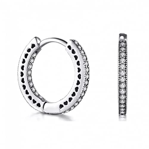Boucles d'oreilles créoles cœur en zircone cubique brillant pour femme
