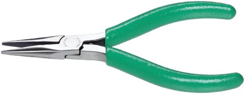 Xcelite Ln54V Diagonal Thin Long Nose Plier With Green Cushion Grip Handle, Serrated Jaw, 5" Length, 1-3/16" Jaw Length, Carded #TOP6