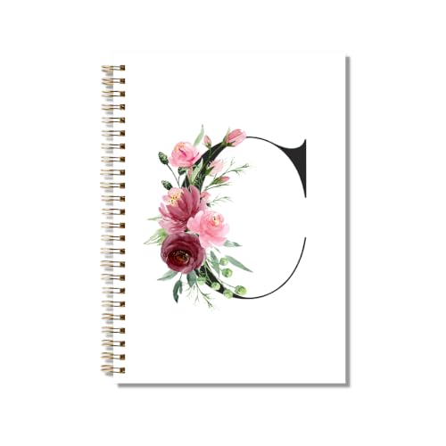 Carnet personnalisé femme rigide A5 et cahier de notes à spirale avec initiale pour journal intime
