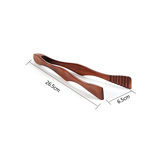 MRKU Pinzas de Cocina de Madera, 1 Pieza, Utensilios de Cocina para Alimentos, Pinzas para Barbacoa, Herramientas de Buffet, Pinzas anticalor para Pan, Pinzas para repostería, Barbacoa