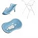 Baby Badewanne mit Gestell | 0-12 Monate | Babybadewannen + Ständer + Badewannensitz + Abfluss | ergonomisch Neugeborene, Motiv:Bärchen - blau, Set:4 Set Weiß