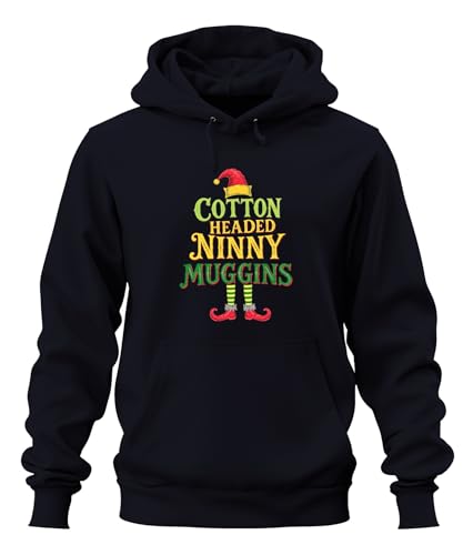 Printera Cotton Headed Ninny Muggins Christmas Elf Buddy the Eleven Christmas Unisex Hoodie Hoodie, navy, M