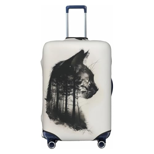 Double Exposure Cat Forest Travel Luggage Covers - Elasticity Suitcase Covers Protector for Luggage 18-32 Inch - Main Image
