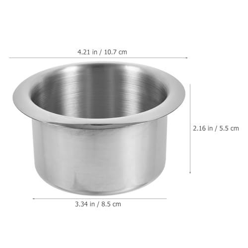Portavasos metálico insertado para vehículo plata miniatura 5