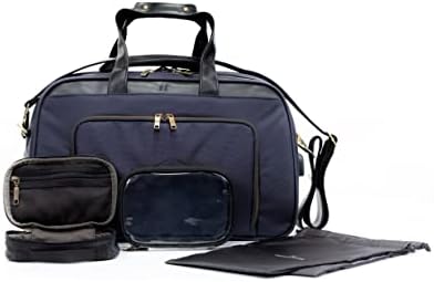 Nomad Lane Bento Bag - Duffel Bag Suitcase, Lightweight Travel Bag, Multiple Carrying Options and Pockets (Navy w/ Bronze Zipper) 1 Nomad Lane Bento Bag - Duffel Bag Suitcase, Lightweight Travel Bag, Multiple Carrying Options and Pockets (Navy w/ Bronze Zipper)