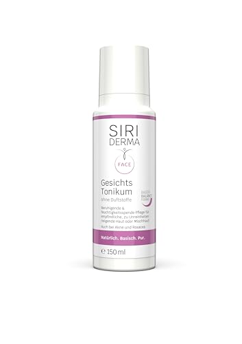 SIRIDERMA Gesichtstonikum | Basisches Gesichtswasser ohne Alkohol für Gesicht, Hals und Dekolleté | Auch bei Akne und Rosacea (ohne Parfum, 150 ml)