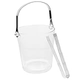 Seau à glace avec pince – ce seau à glaçons transparent, doté d'une poignée, est léger et portable, pratique à transporter