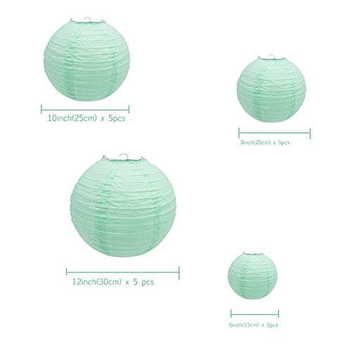 10 Pcs Per Set Peach Paper Lanterns Ball Lampion W 20 teile 6 "-12" Mint grüne Papier Laternen runde lampion for hochzeit fire de mariage hängen diy dekor