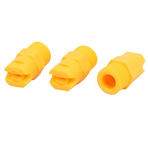 sourcingmap® 1/4PT Male Inlet 65 Degree Standard Flat Fan Spray Tip Yellow 3pcs